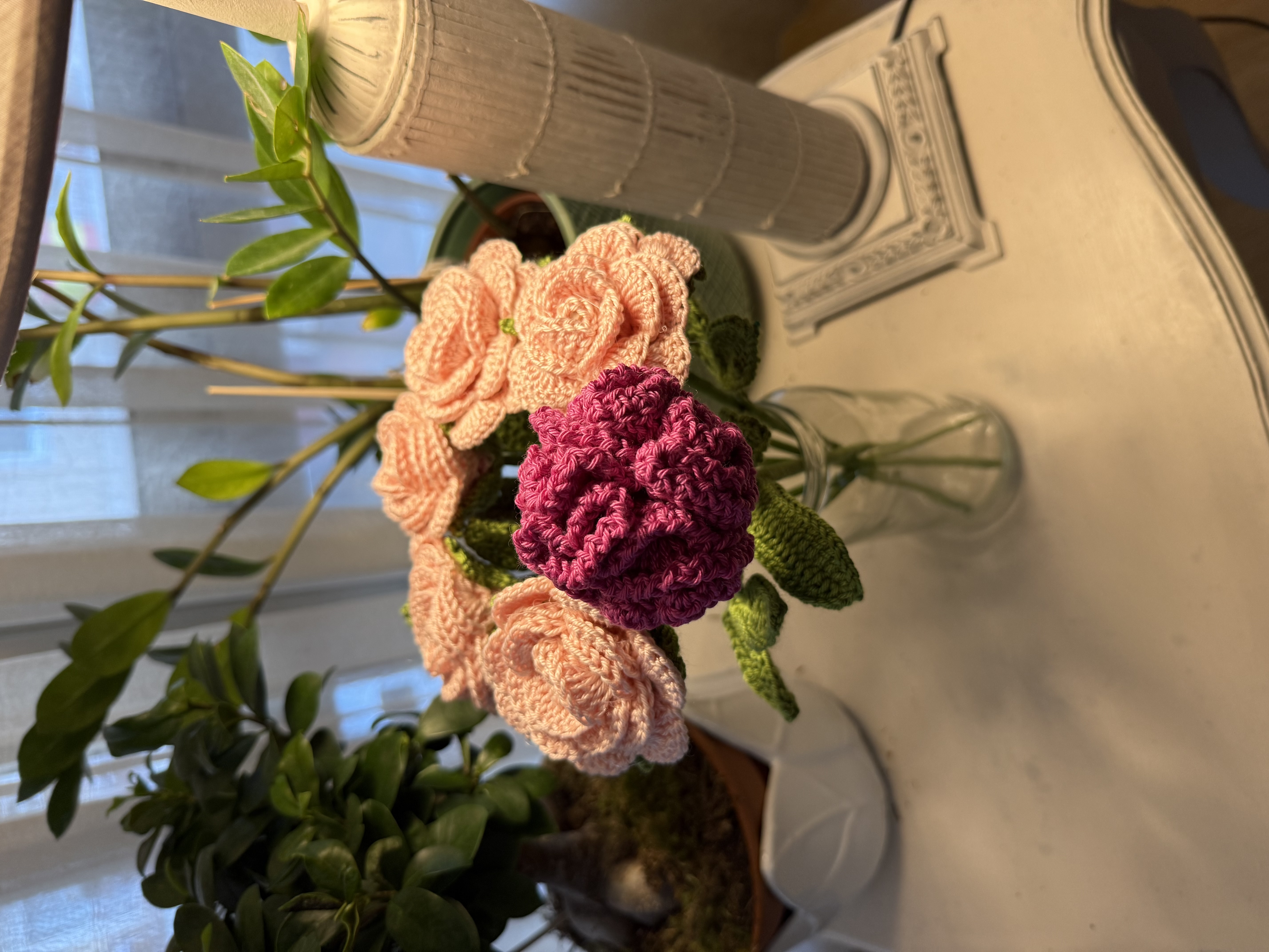 Ramo de flores de crochet